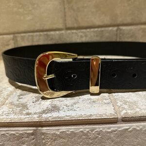 Michael Kors Black Belt with Gold Buckle